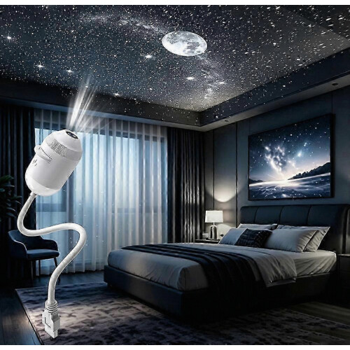 Προβολέας νυχτερινού φωτισμού HD Smart Dynamic 5D Holographic, Plug and Play 2-σε-1 Galaxy Star, περιστ 2