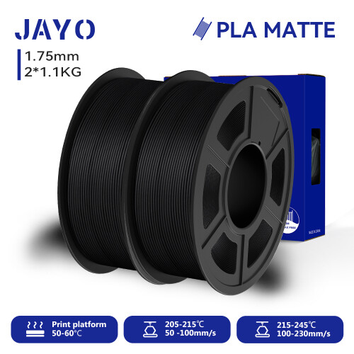 JAYO 3D-Drucker-Filament, PLA Matte, Schwarz, 1,75 mm