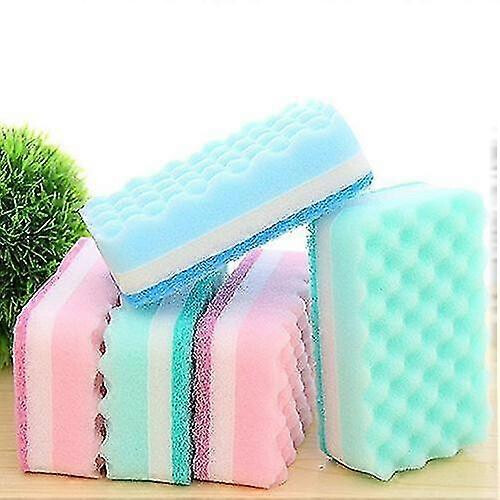 5Pcs Thick Wavy Antibacterial Kitchen Sponge Brush Scouring Pads Dish Towels 2