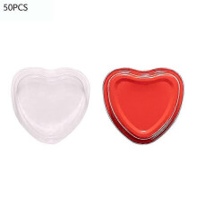 50 Set Cupcake Cup Exquisite Workmanship Heat Resistant Aluminum Foil Heart Shaped Mini Cake Pan Bak