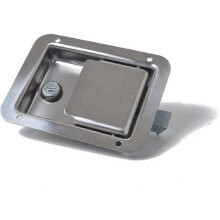 Stainless Steel Trailer RV Travel Lock Anti-theft Paddle Door Tool Box Lock for Caravan Truck Camp Motorhome Patrol Car1setsilver