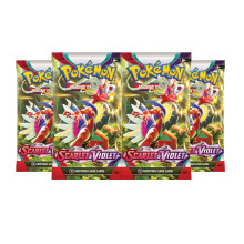 Pokemon Cards Scarlet and Violet, English Scarlet ex - Booster Bundle including 4 Pokemon Booster Packs - TCYM Product