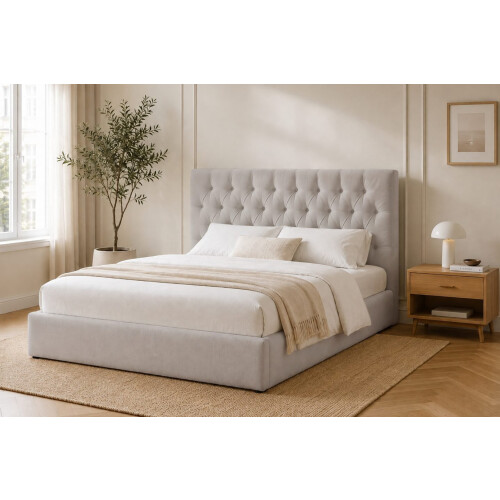 (Double, Stone Grey) Elizabeth Ottoman Bed Frame 2