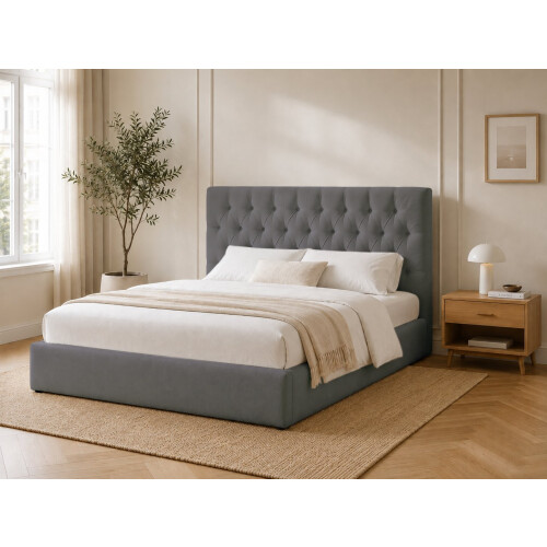 (Double, Charcoal) Elizabeth Ottoman Bed Frame 1
