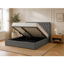 (Double, Charcoal) Elizabeth Ottoman Bed Frame