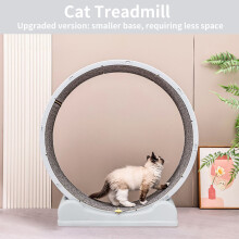 Roulette d'exercice pour chat, Grande taille avec frein de sécurité et tapis, Tapis de course silencieux pour intérieur