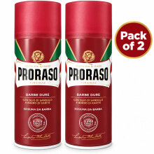 2x Proraso Red Shaving Foam Barbe Dure Sandalwood