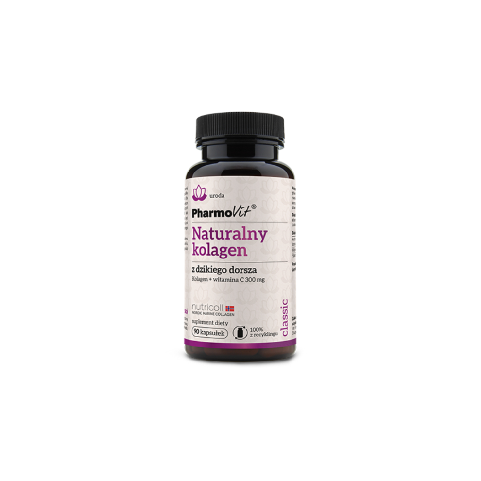 Pharmovit Natural Collagen From Wild Cod + Vitamin C, 90 Capsules