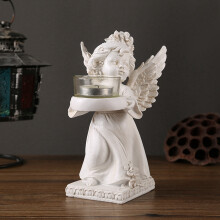 Retro Angel Candlestick Ornaments, Resin Home Tabletop Furnishings, Romantic Candlelight Dinner Atmosphere Decoration B