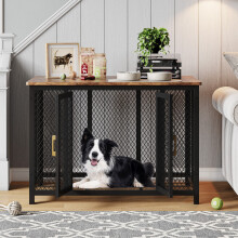 Dog Cage Puppy Training Crate Small Medium Wooden Metal Cages Pet Carrier