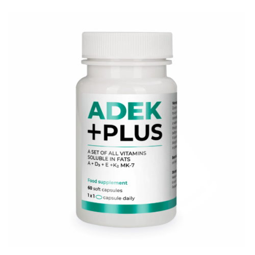 Visanto  Adek Plus - J. Zieba - 60 Capsules - Vitamins A + D3 + E + K2 Mk-7