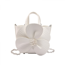 Damen-Tasche, 3D-Blumen-Schultertasche, Abendhandtasche, Umhängetasche, Abendclutch, Beuteltasche aus PU-Leder für Hochzeiten