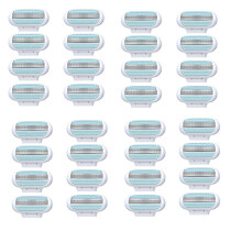 32-Pack Triple Blade Razor Refills – Precision Underarm Hair Removal & Smooth Full-Body Shave for Sensitive Skin, Bulk Value