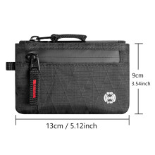 Portefeuille RFID avec fermeture éclair, Porte-cartes en nylon compact, Orange, 13x9x1.5cm
