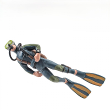 Minifigúrka potápača - realistická statická hračka Frogman, dekorácia pre scénu podvodného prieskumu H
