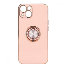 Étui à anneau et support pailleté or rose compatible avec iPhone 13 - Ultra fin, antichoc, rose clair - H H