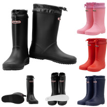 (Black, EU 25) ZORAX Kids Wellington Boots Rain Wellies Comfortable Waterproof