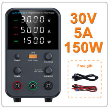 Wanptek Alimentation Laboratoire DC, 30V 5A, Régulateur de Tension Réglable, Double Entrée 220V/110V