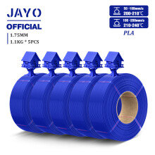 JAYO PLA Plus 3D-Druckerfilament, 1,75 mm Nachfüllfilament, 5 Rollen, blau