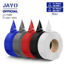 JAYO PLA Plus Nachfüllfilament, 1,75 mm, 5 Rollen, für 3D-Drucker mit wiederverwendbaren Spulen