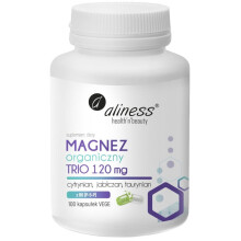 ALINESS Organic Magnesium TRIO 120 mg with B6 (P-5-P) - dietary supplement - 100 capsules