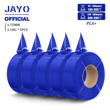 JAYO 3D-Drucker-Nachfüllfilament, PLA Plus, 1,75 mm, Blau, 5er-Set