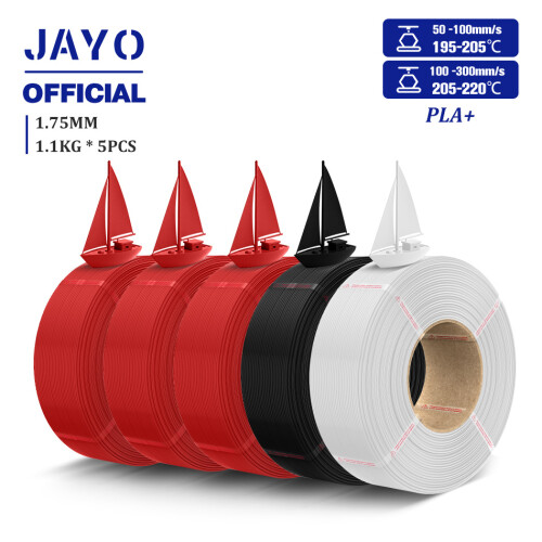 JAYO PLA Plus Nachfüllfilament, 1,75 mm, Schwarz und Weiß
