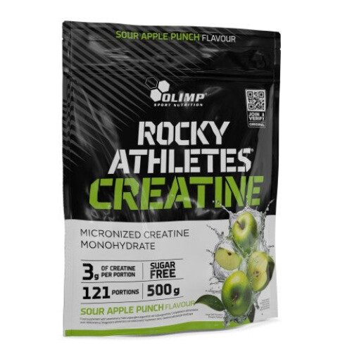 Rocky Athletes Creatine, Sour Apple Punch - 500 Grams