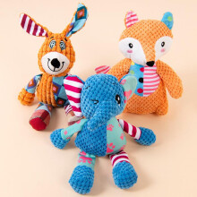 (Elephant) Squeaky Plush Dog Toy Fox Elephant Small Puppy Chew Interactive Durable Pet Supplies