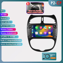 Hizpo, Autoradio Android 2Din 7 pouces, avec GPS, Carplay et Bluetooth, pour Peugeot 206
