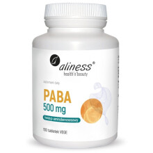 Aliness PABA B10 p-aminobenzoic acid 500 mg amino acids