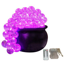Halloween-Set mit Brodelndem Kessel, Halloween-Dekoration für Den Innenbereich, DIY-Kit mit Durchsichtiger Kugel, Halloween-Dekor, Rosa-Lila,