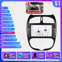 Hizpo Radio Auto 2Din Android, Écran 7 pouces, GPS, CarPlay, Bluetooth, Pour Peugeot 206 206CC 206SW