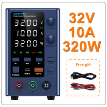 Wanptek Alimentation Laboratoire DC, 30V 10A, Régulateur de Tension et Courant Réglable, Double Entrée