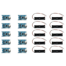 10PCS 5V 1A Type-C TC4056 18650 Lithium Battery Charger Module with Battery Holder and Protection