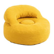 SoBuy Yellow Corduroy Armchair with Ottoman