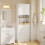 SoBuy Colonne SdB Blanche Éclairage BZR241-E-W 2