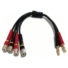 Doppel-Bananenstecker-Splitterkabel, 2 Bananenstecker auf 4-Polige Klinkenbuchse, Adapter für Federbelastete Anschlüsse, Verstärker, Lautsprecher