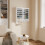 SoBuy Armoire Murale Blanche 2 Portes Vitrées LED 2