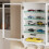 SoBuy Armoire Murale Blanche 2 Portes Vitrées LED 6