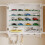 SoBuy Armoire Murale Blanche 2 Portes Vitrées LED 7
