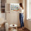 SoBuy Armoire Murale Blanche 2 Portes Vitrées LED 13