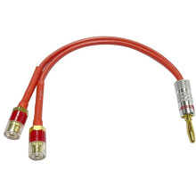 1 Pair Banana Male to 2 Banana Female Copper Audio Cable Splitter for Amplifier Connect Speaker