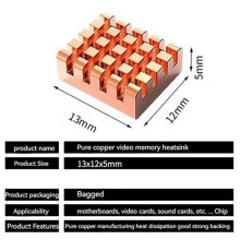 20 Pezzi di Alette di Raffreddamento In Rame Puro per Dissipatore di Calore del Chipset con Nastro Termico per Raffreddamento di Scheda Madre,