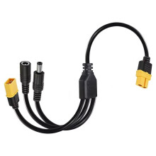 3-in-1 XT60 to Dual DC5521 Connector Convert Cable,Male Female XT60 Extension Adapter Cord Charging Conversion Plug