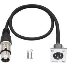 Cavo Passante XLR A 3 Pin, Connettore XLR Maschio-Femmina, 0,6 M/2 Piedi, con Viti di Montaggio per Pannello Patch Stage Box.