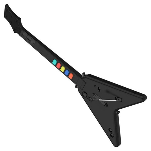 Gaming Guitar,2.4G Wireless Guitar Hero Controller for PC PS3 PS4, for Clone Hero Rock Band Game Remote Joystick Console 2