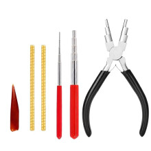 Drahtwickelwerkzeug-Set: 6-Stufige Zange, 5-Stufige Wickelstäbe, Polierer, Ringversteller für die Schmuckherstellung (DIY)