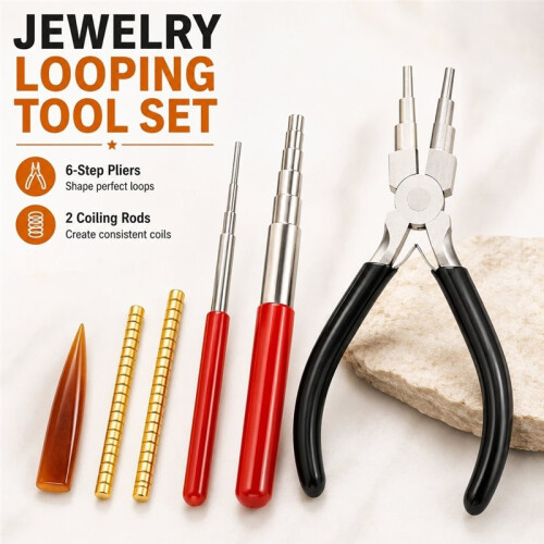 Wire Wrapping Tool Kit 6-Step Pliers 5-Step Coiling Rods Burnisher  Adjuster for Jewelry Making DIY 1