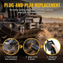 5 Pin Winch Remote Control Cable for Badland Winches 5000 9000 12000 Electric Hand Wired